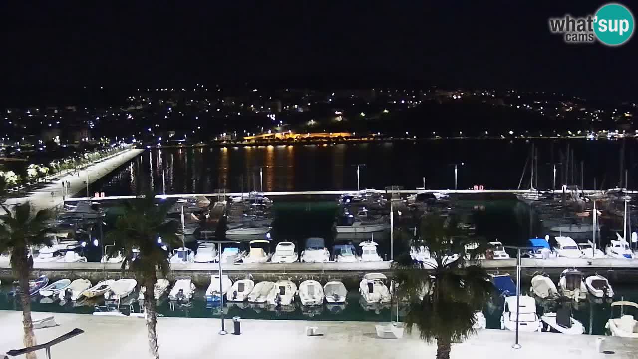 Webcam Koper – Panorama of the marina and promenade from the Grand Hotel Koper