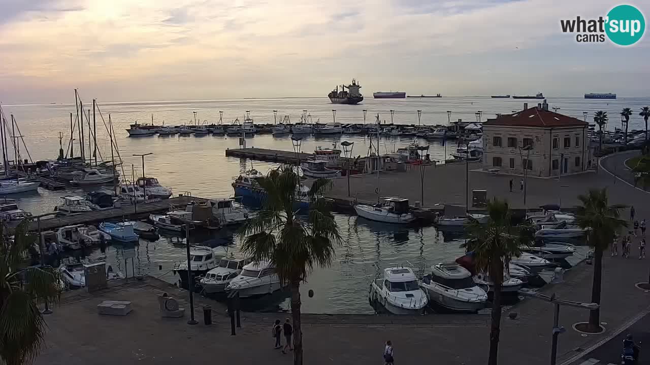 Webcam Koper – Panorama of the marina and promenade from the Grand Hotel Koper