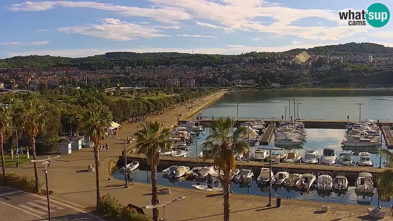 Webcam Koper – Panorama de la marina et de la promenade depuis le Grand Hotel Koper