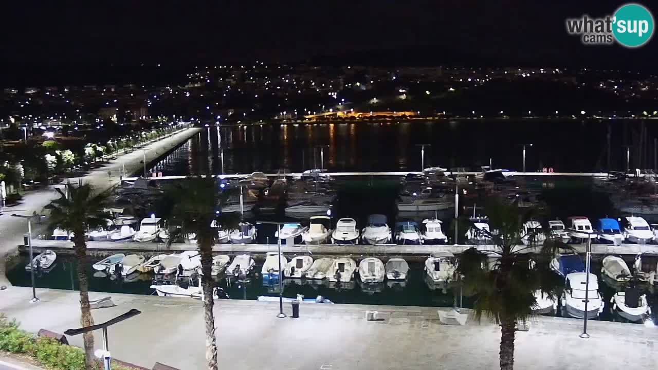 Webcam Koper – Panorama of the marina and promenade from the Grand Hotel Koper