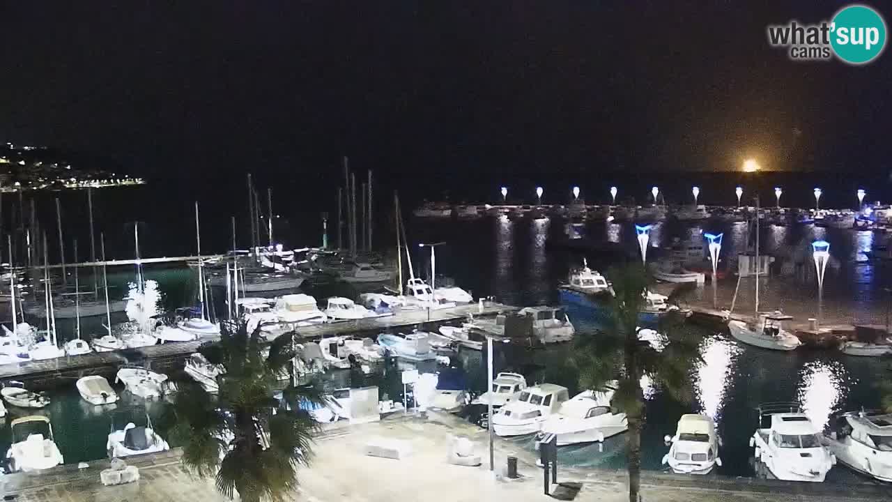 Webcam Koper – Panorama of the marina and promenade from the Grand Hotel Koper