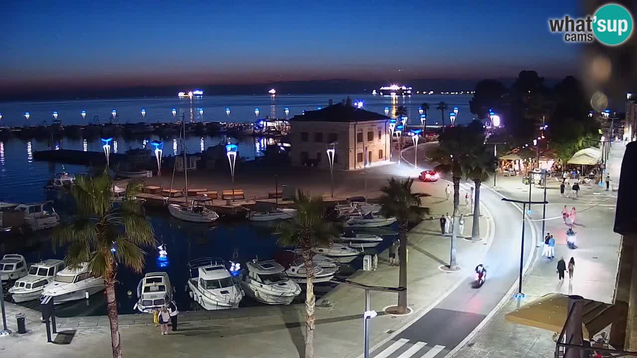 Webcam Koper – Panorama of the marina and promenade from the Grand Hotel Koper