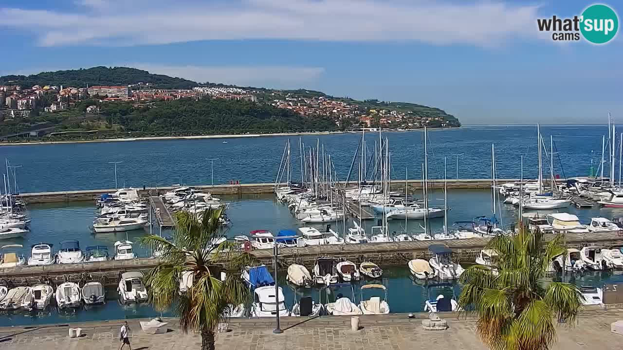 Camera en vivo Koper – puerto deportivo y paseo marítimo desde el Hotel Grand Koper