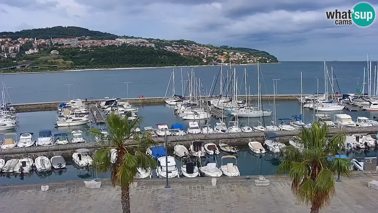Webcam Koper – Panorama de la marina et de la promenade depuis le Grand Hotel Koper