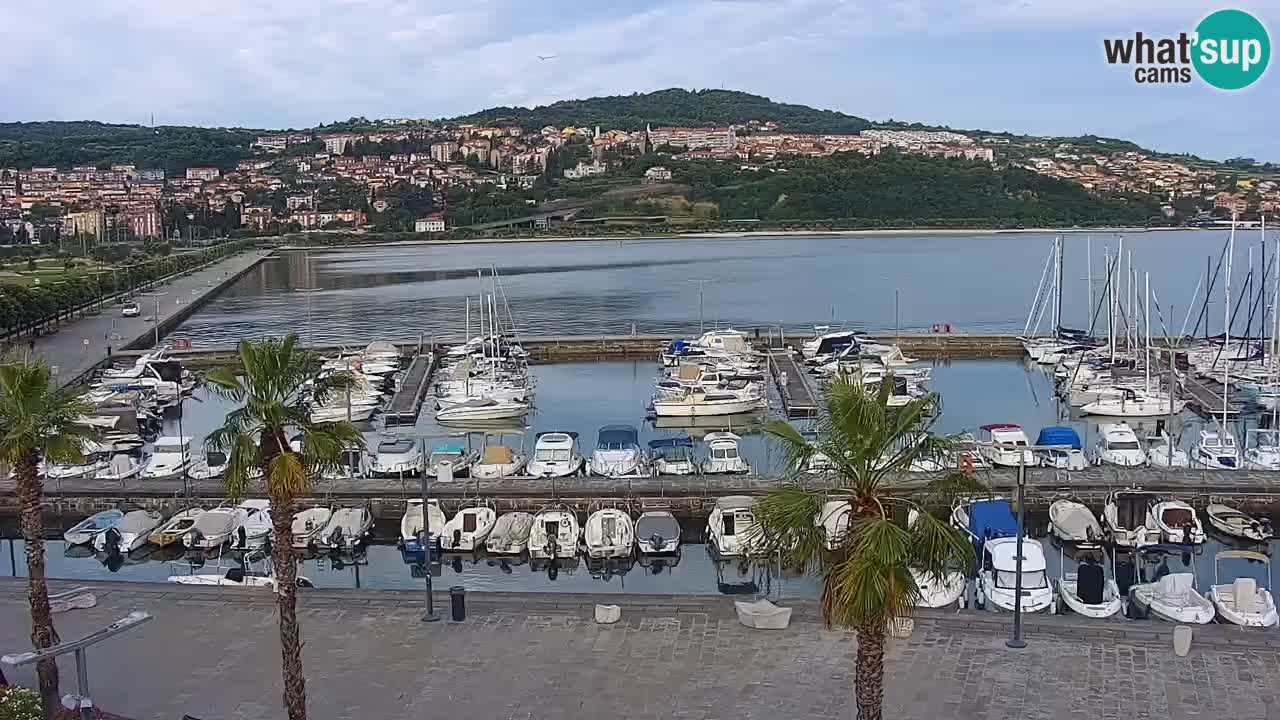 Webcam Koper – Panorama de la marina et de la promenade depuis le Grand Hotel Koper