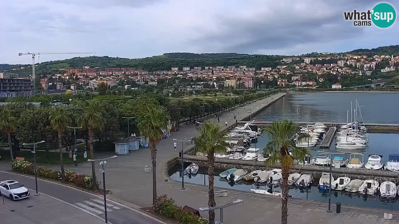 Webcam Koper – Panorama de la marina et de la promenade depuis le Grand Hotel Koper