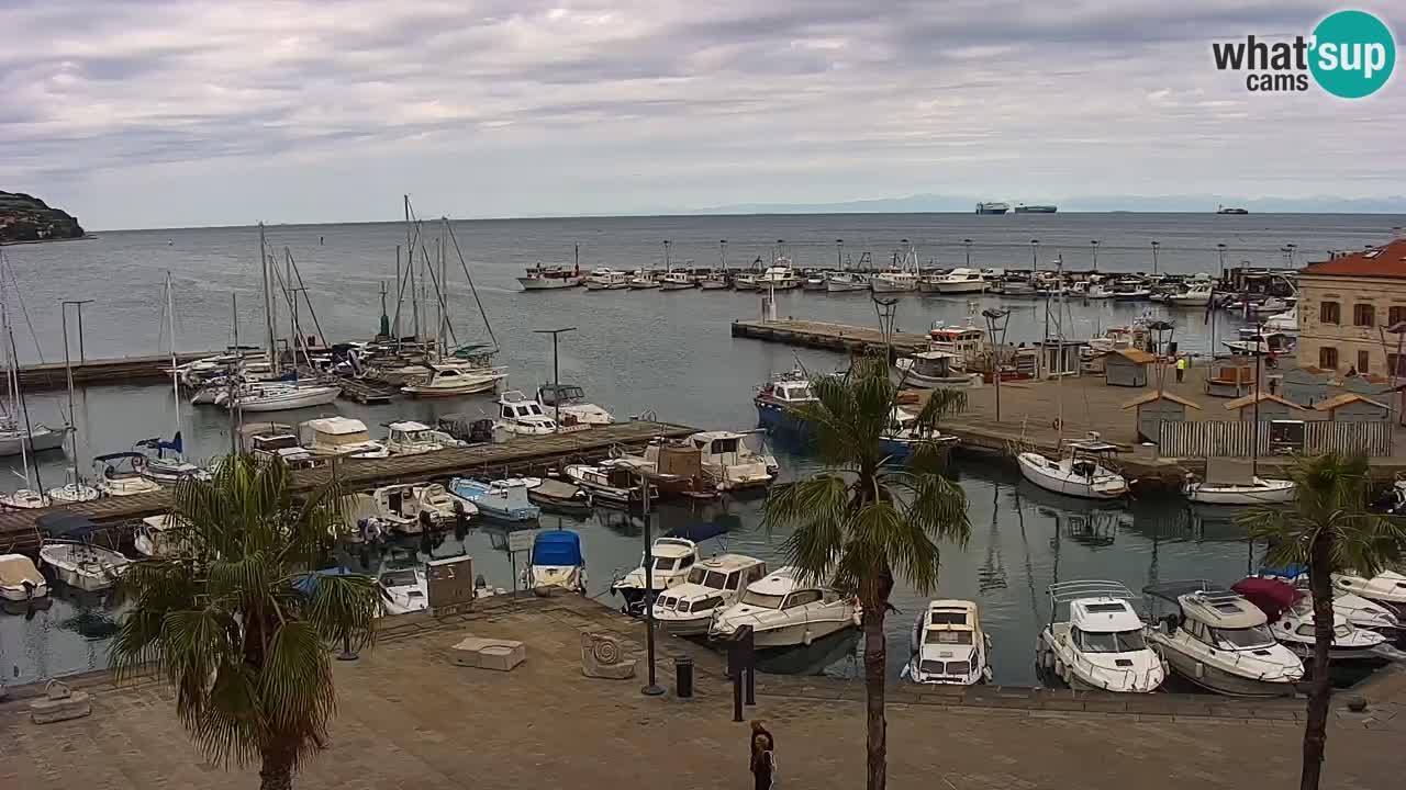 Webcam Koper – Panorama de la marina et de la promenade depuis le Grand Hotel Koper