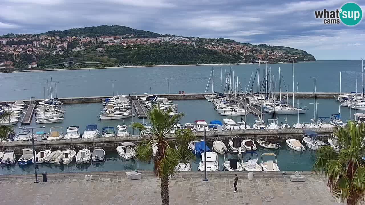 Webcam Koper – Panorama de la marina et de la promenade depuis le Grand Hotel Koper