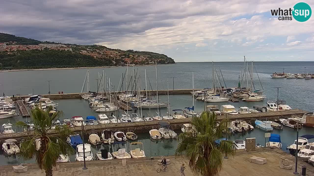 Webcam Koper – Panorama de la marina et de la promenade depuis le Grand Hotel Koper