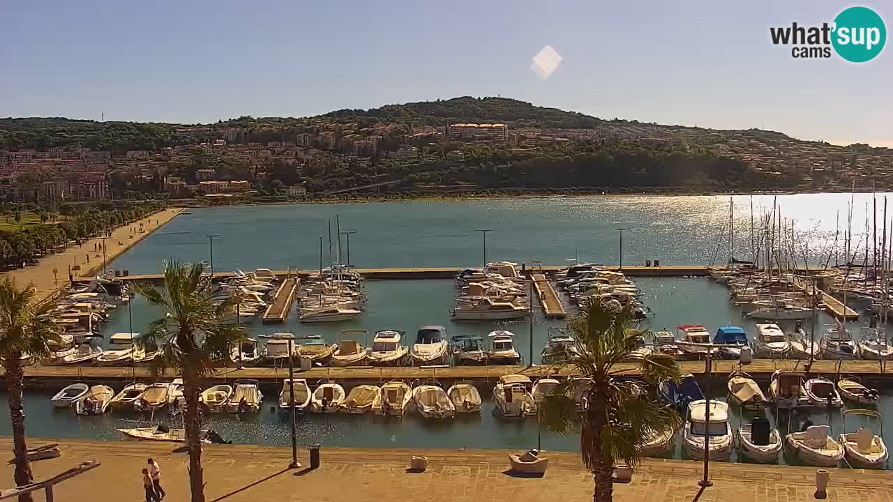 Webcam Koper – Panorama de la marina et de la promenade depuis le Grand Hotel Koper