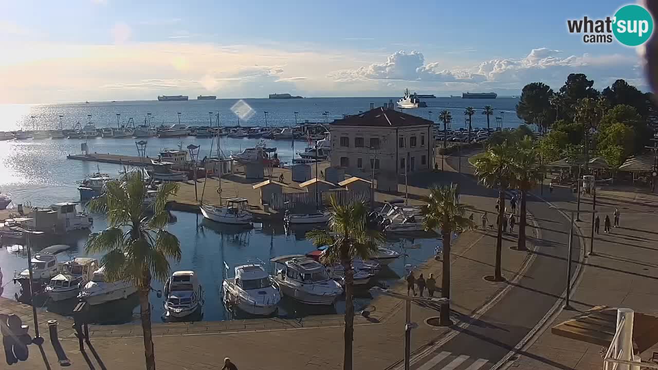 Spletna kamera Koper – Panorama na marino in promenado s Hotela Grand Koper