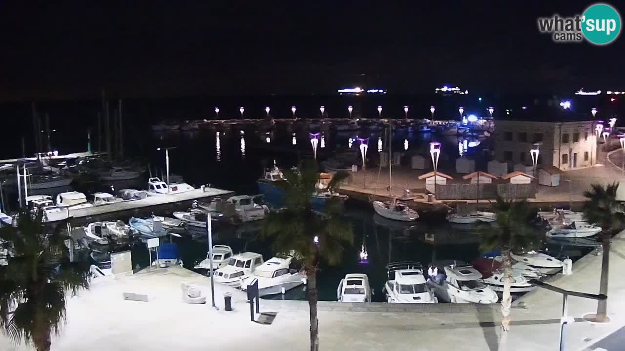 Webcam Koper – Panorama of the marina and promenade from the Grand Hotel Koper