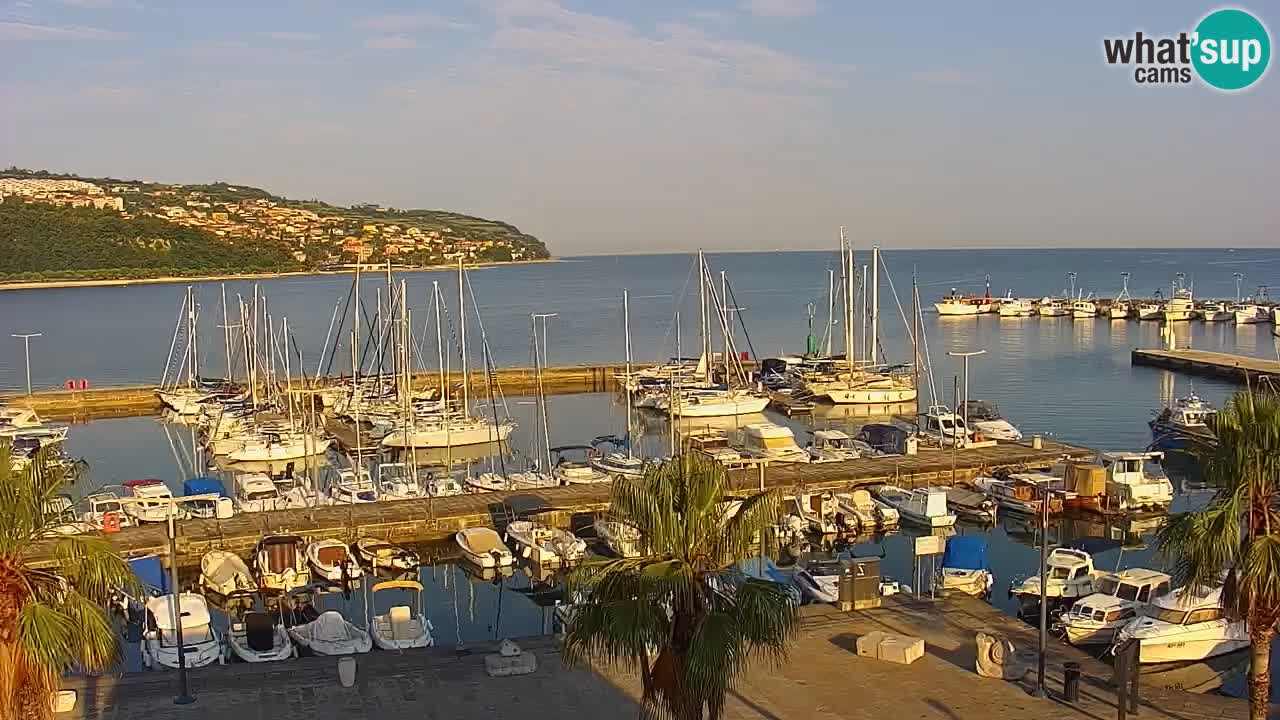Webcam Koper – Panorama de la marina et de la promenade depuis le Grand Hotel Koper