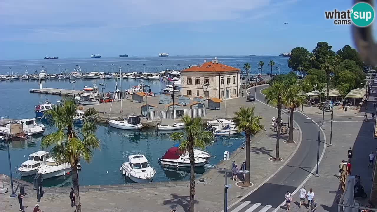 Webcam Koper – Panorama de la marina et de la promenade depuis le Grand Hotel Koper