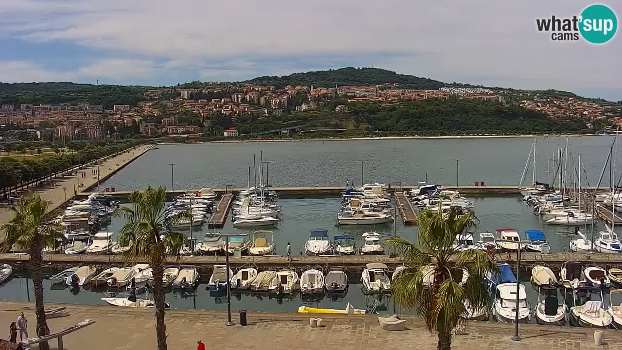 Webcam Koper – Panorama of the marina and promenade from the Grand Hotel Koper