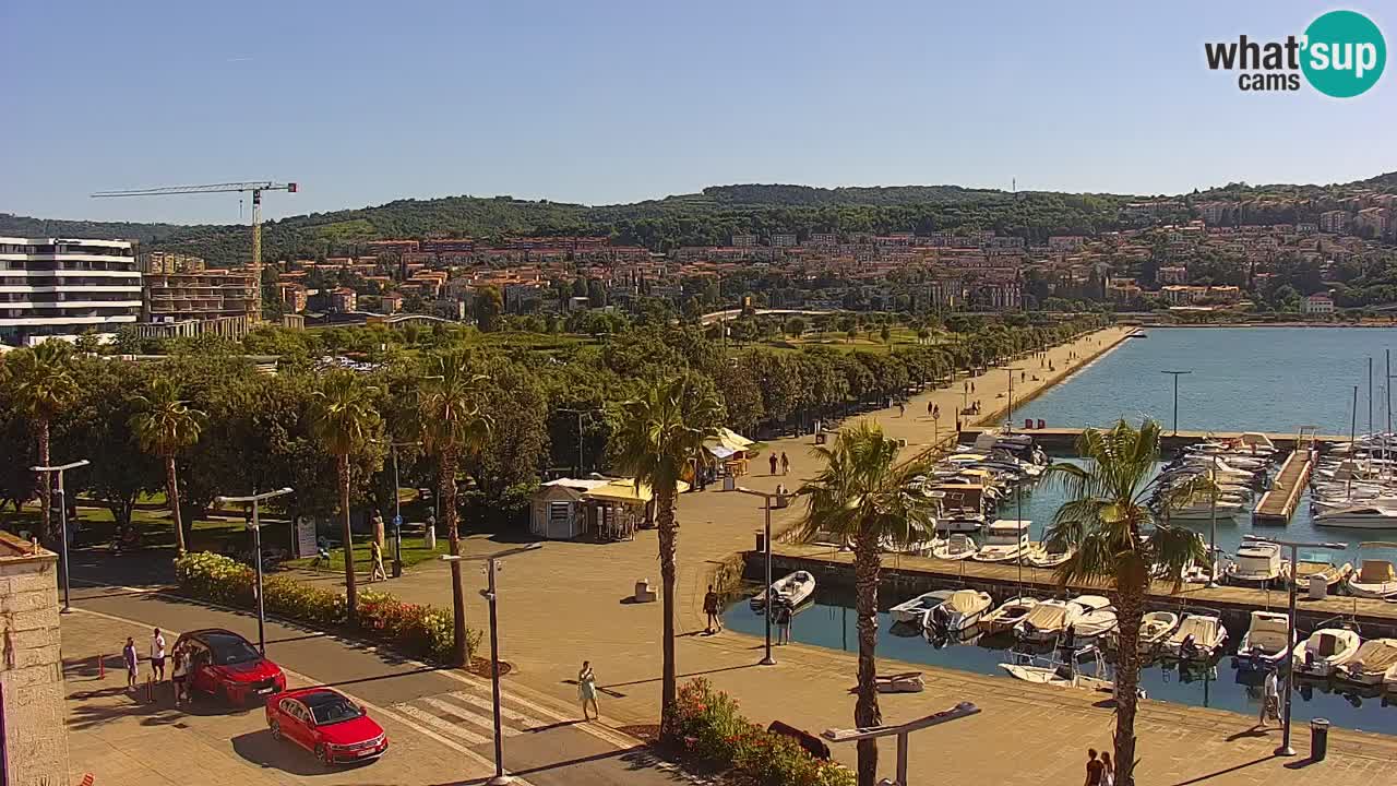 Camera en vivo Koper – puerto deportivo y paseo marítimo desde el Hotel Grand Koper
