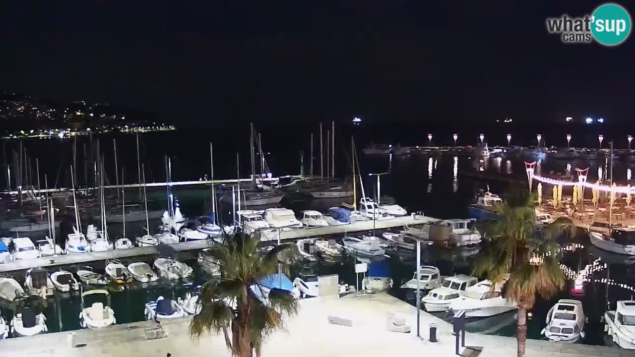 Webcam Koper – Panorama of the marina and promenade from the Grand Hotel Koper
