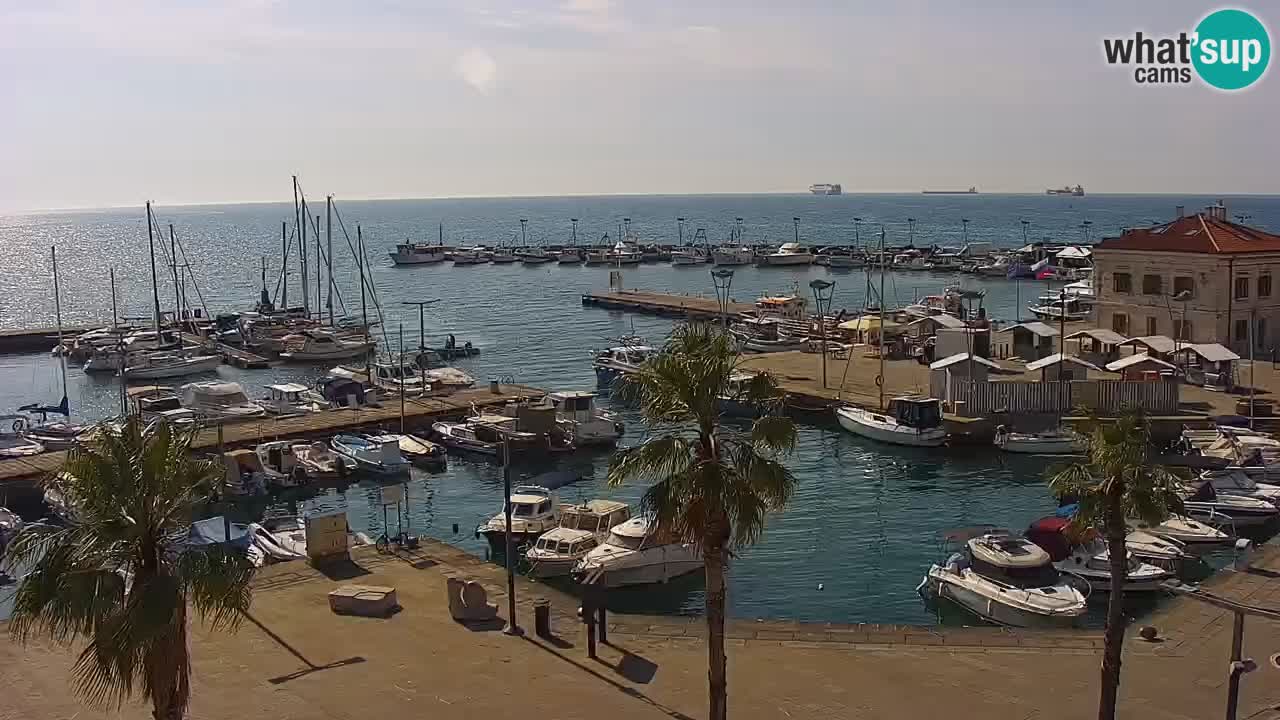 Webcam Koper – Panorama de la marina et de la promenade depuis le Grand Hotel Koper