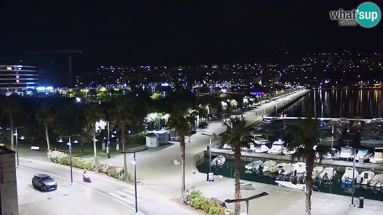 Webcam Koper – Panorama des Jachthafens und der Promenade vom Hotel Grand Koper