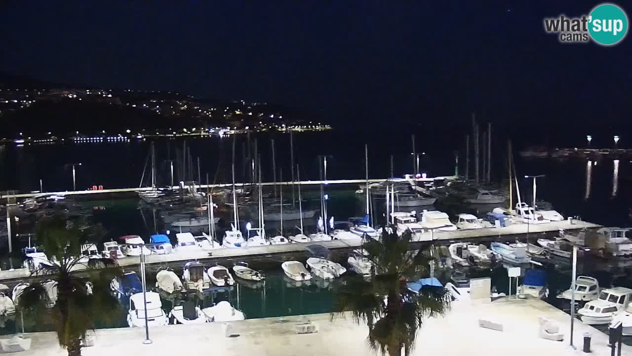 Webcam Koper – Panorama des Jachthafens und der Promenade vom Hotel Grand Koper