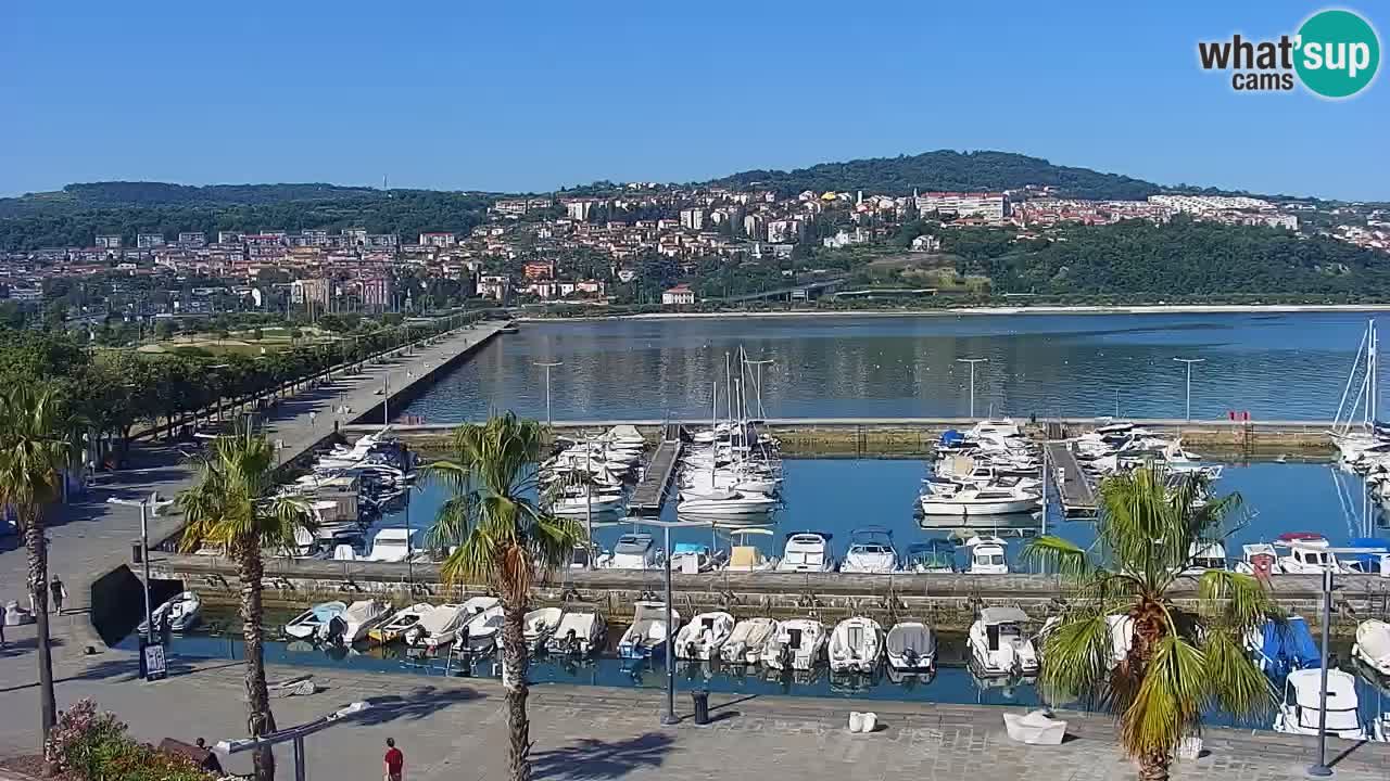 Webcam Koper – Panorama of the marina and promenade from the Grand Hotel Koper