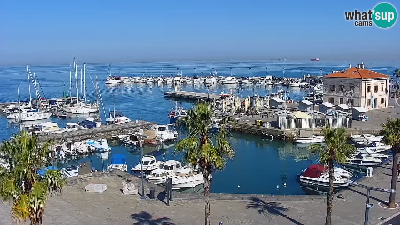 Webcam Koper – Panorama of the marina and promenade from the Grand Hotel Koper