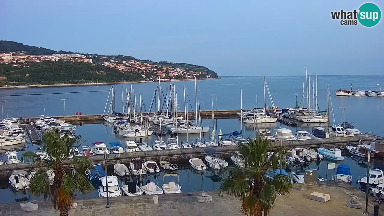 Webcam Koper – Panorama of the marina and promenade from the Grand Hotel Koper
