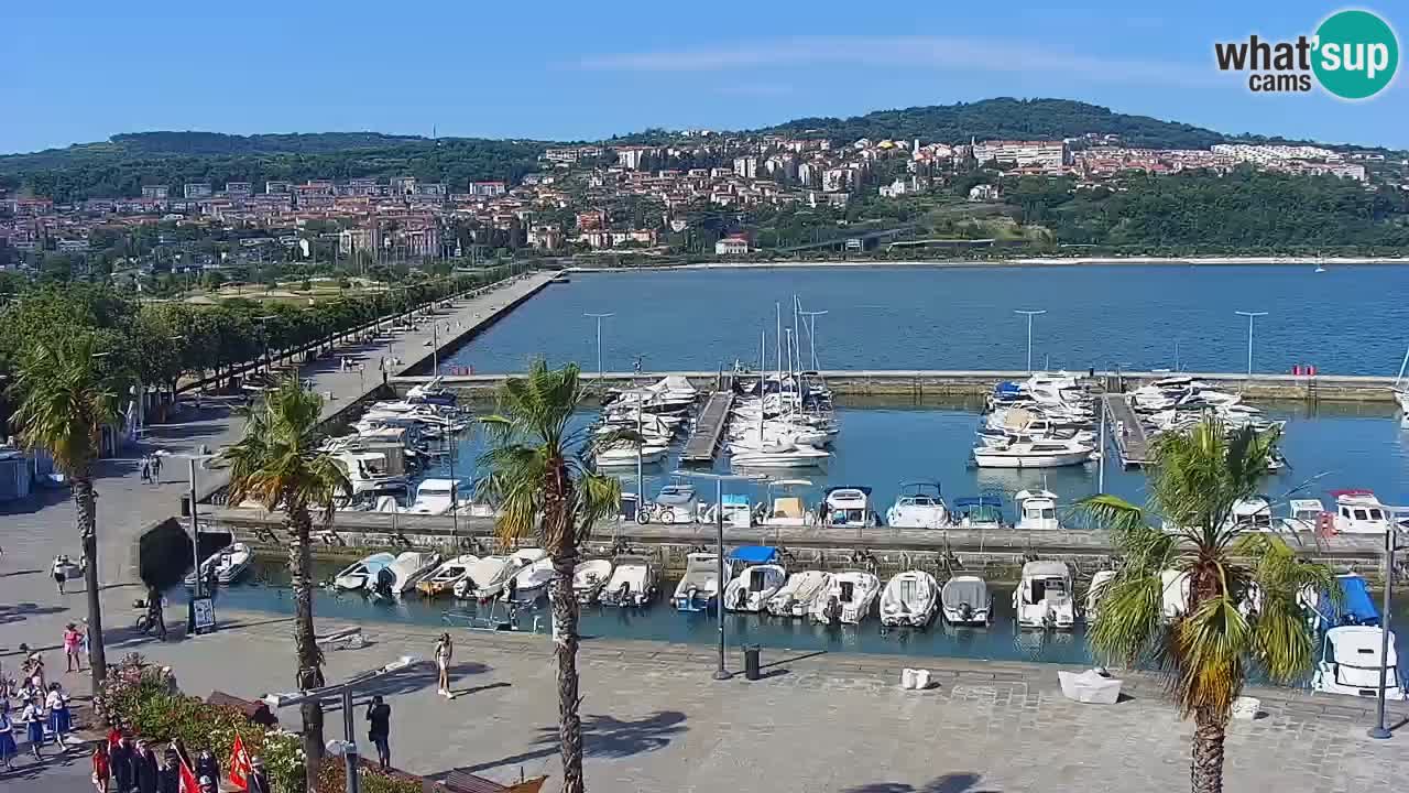 Spletna kamera Koper – Panorama na marino in promenado s Hotela Grand Koper