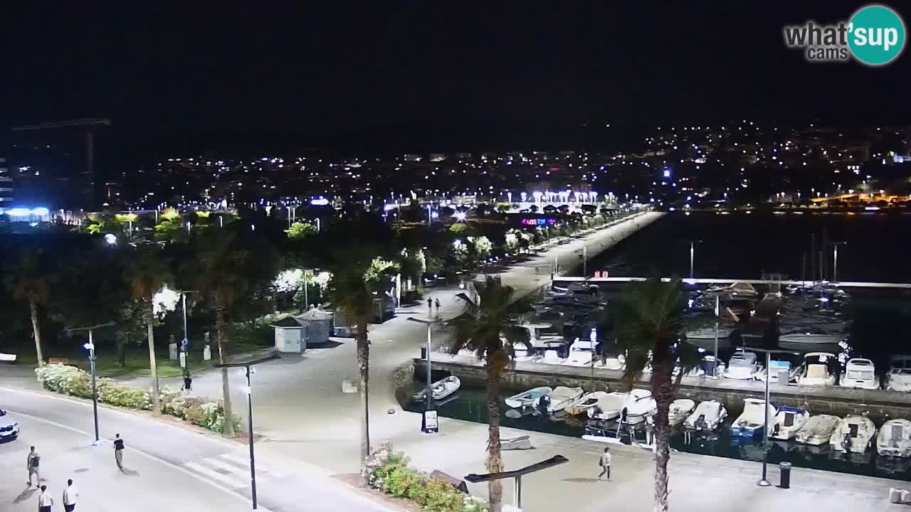 Webcam Koper – Panorama des Jachthafens und der Promenade vom Hotel Grand Koper