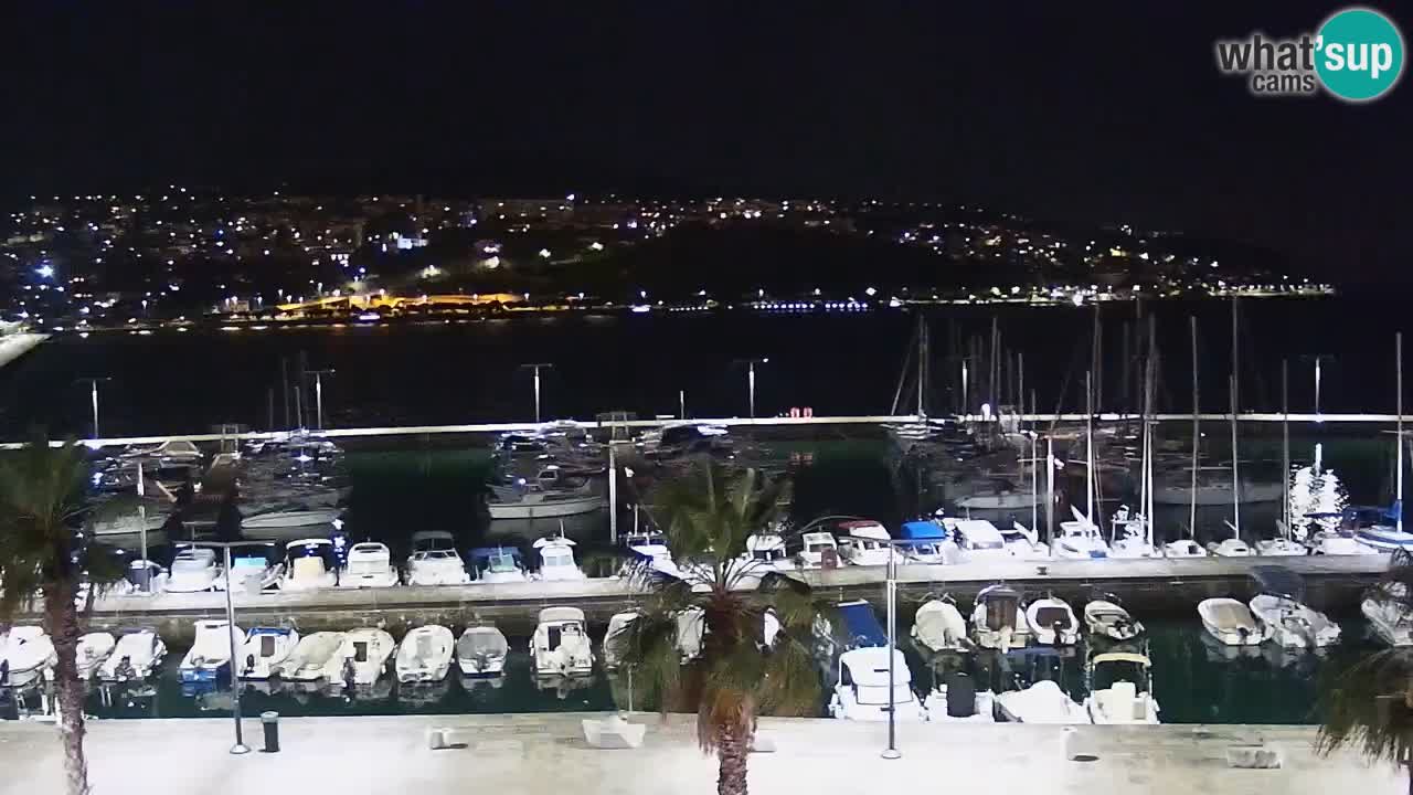 Webcam Koper – Panorama des Jachthafens und der Promenade vom Hotel Grand Koper