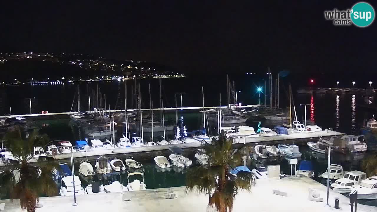 Webcam Koper – Panorama des Jachthafens und der Promenade vom Hotel Grand Koper