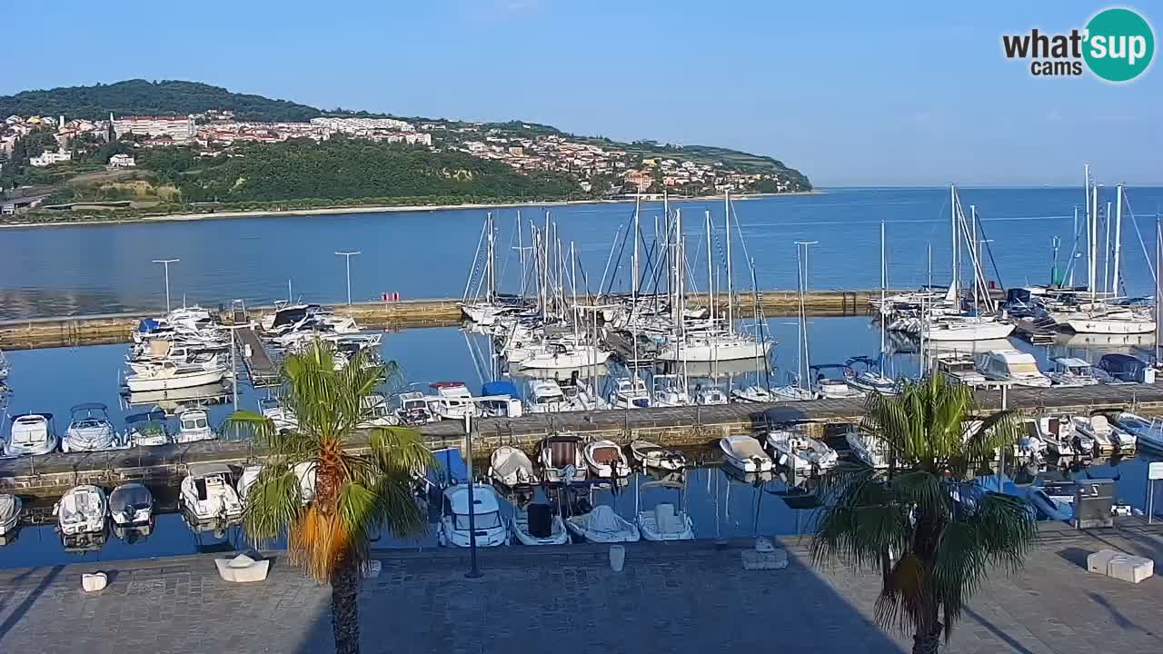 Webcam Koper – Panorama of the marina and promenade from the Grand Hotel Koper