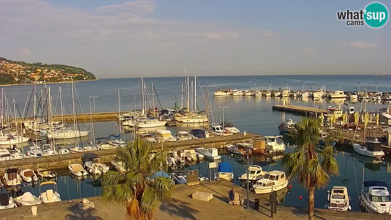 Webcam Koper – Panorama de la marina et de la promenade depuis le Grand Hotel Koper