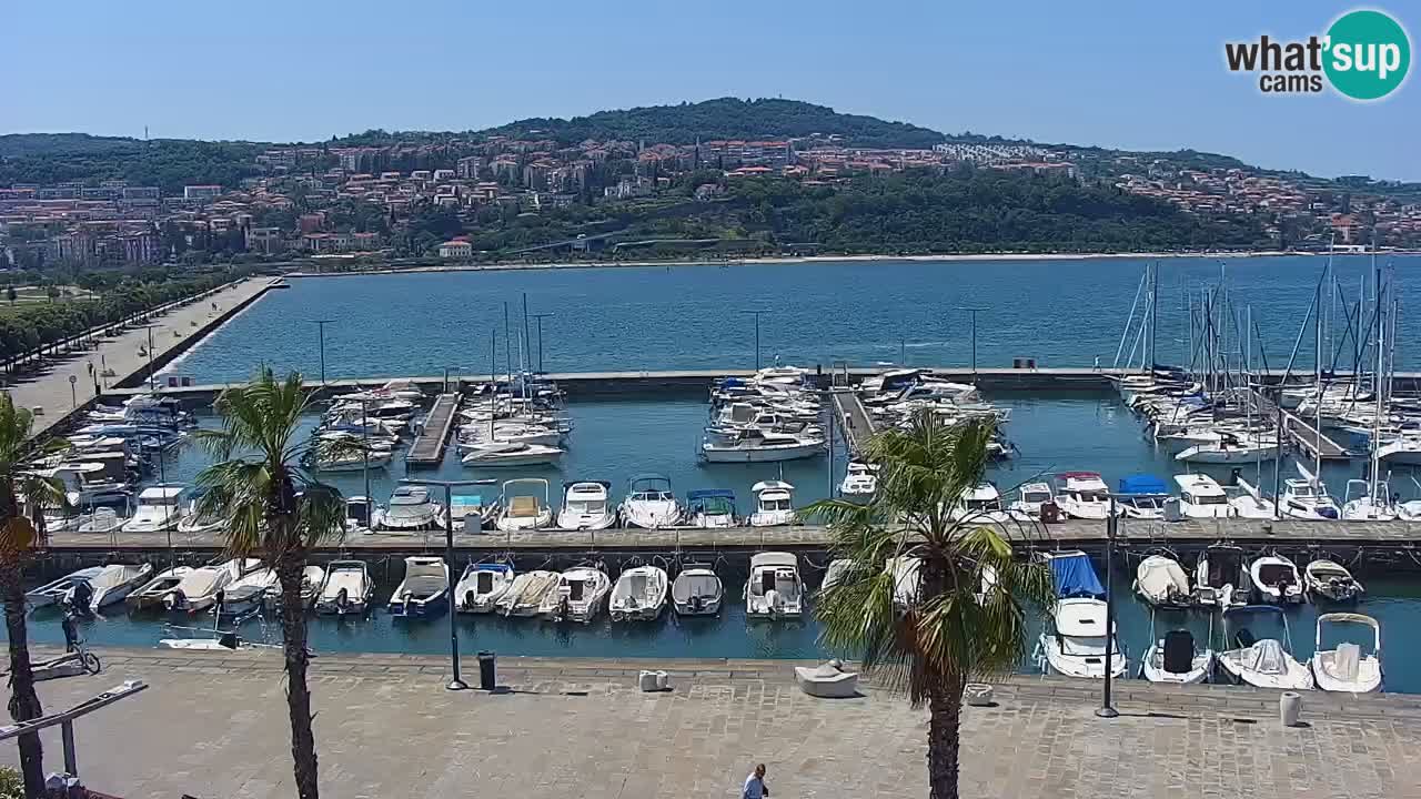 Camera en vivo Koper – puerto deportivo y paseo marítimo desde el Hotel Grand Koper
