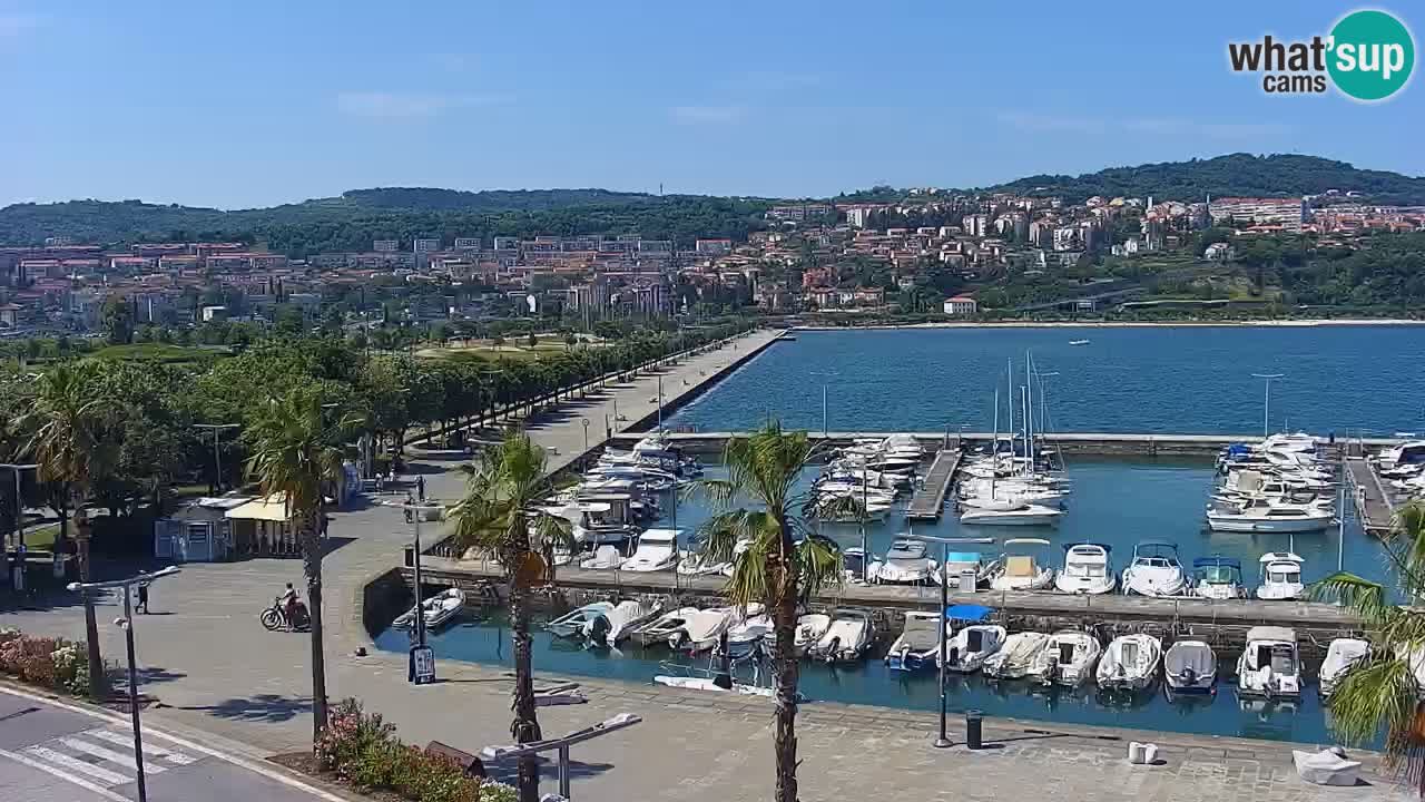 Webcam Koper – Panorama of the marina and promenade from the Grand Hotel Koper