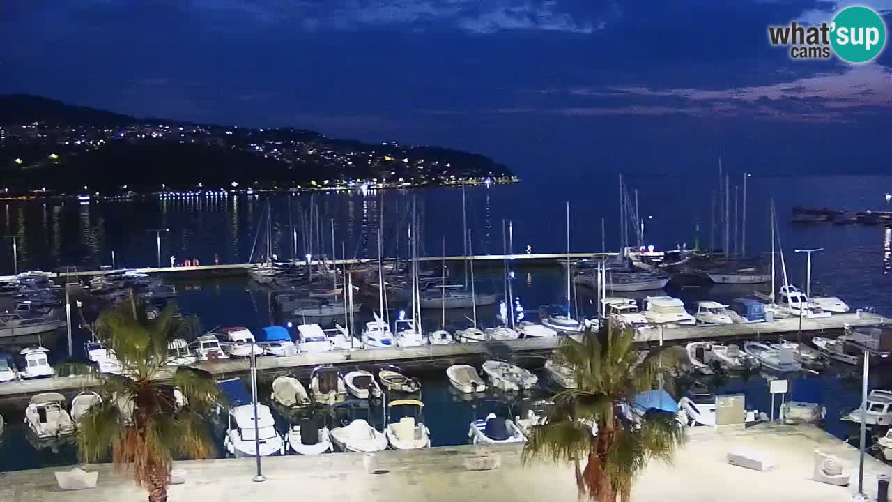 Webcam Koper – Panorama des Jachthafens und der Promenade vom Hotel Grand Koper