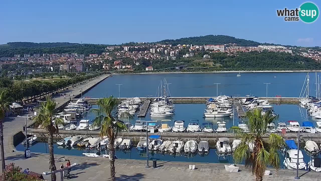 Spletna kamera Koper – Panorama na marino in promenado s Hotela Grand Koper