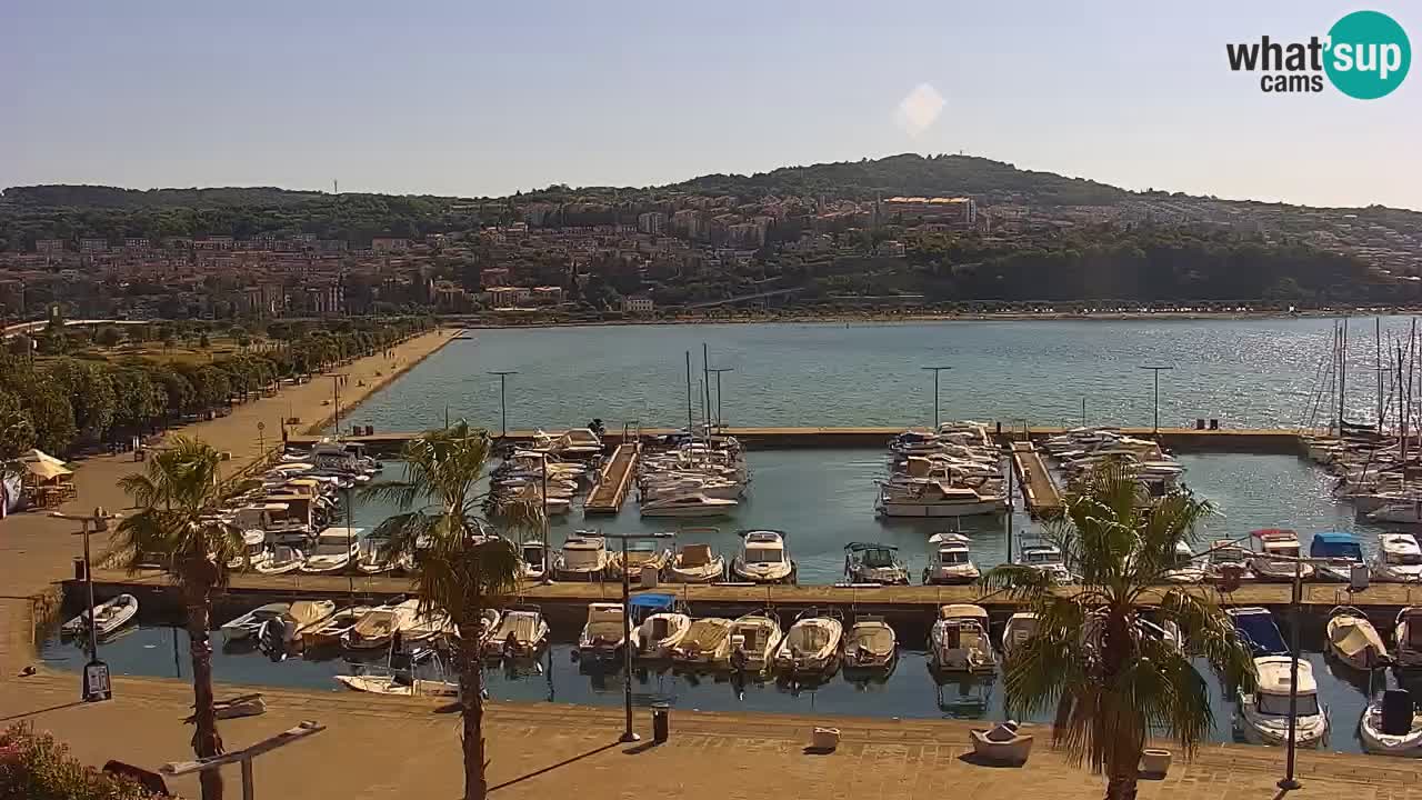 Webcam Koper – Panorama de la marina et de la promenade depuis le Grand Hotel Koper
