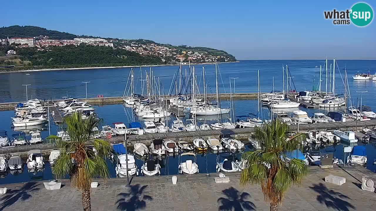 Webcam Koper – Panorama of the marina and promenade from the Grand Hotel Koper
