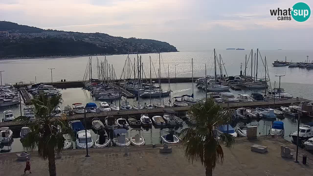 Spletna kamera Koper – Panorama na marino in promenado s Hotela Grand Koper