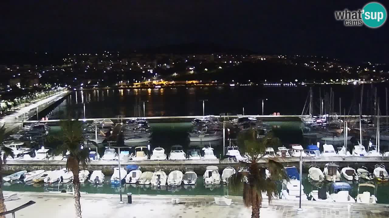 Webcam Koper – Panorama des Jachthafens und der Promenade vom Hotel Grand Koper