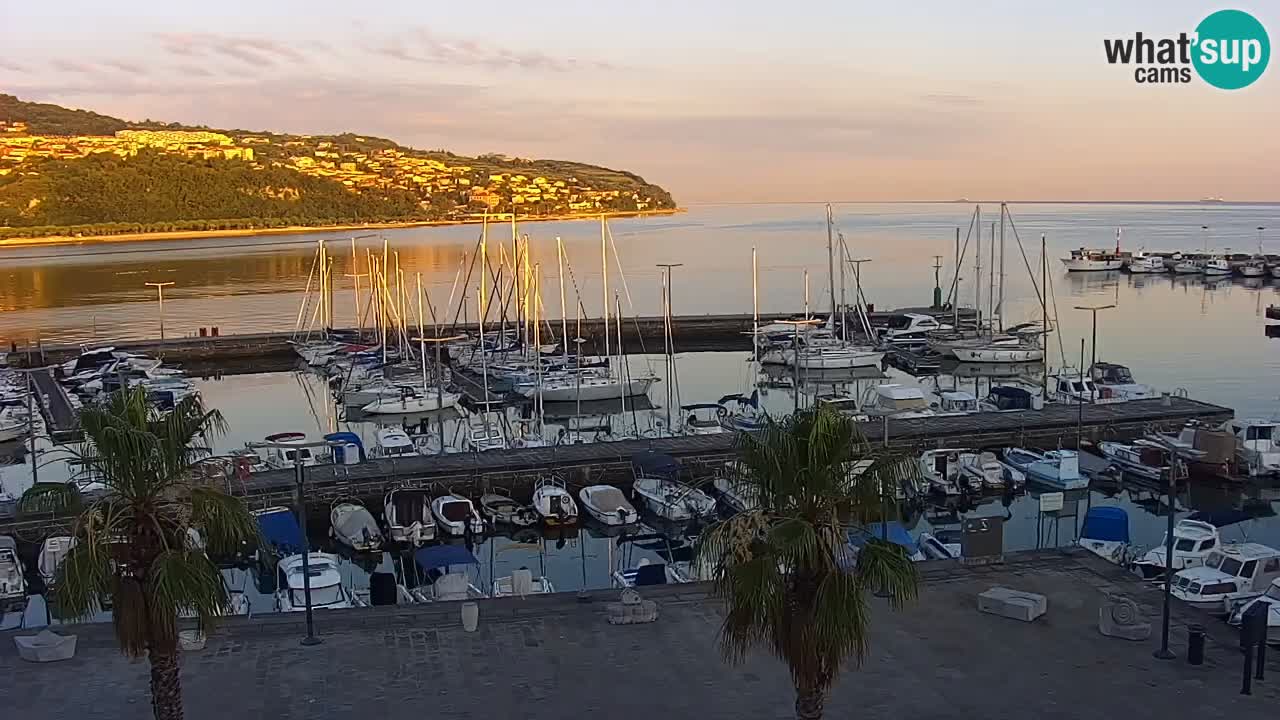 Camera en vivo Koper – puerto deportivo y paseo marítimo desde el Hotel Grand Koper
