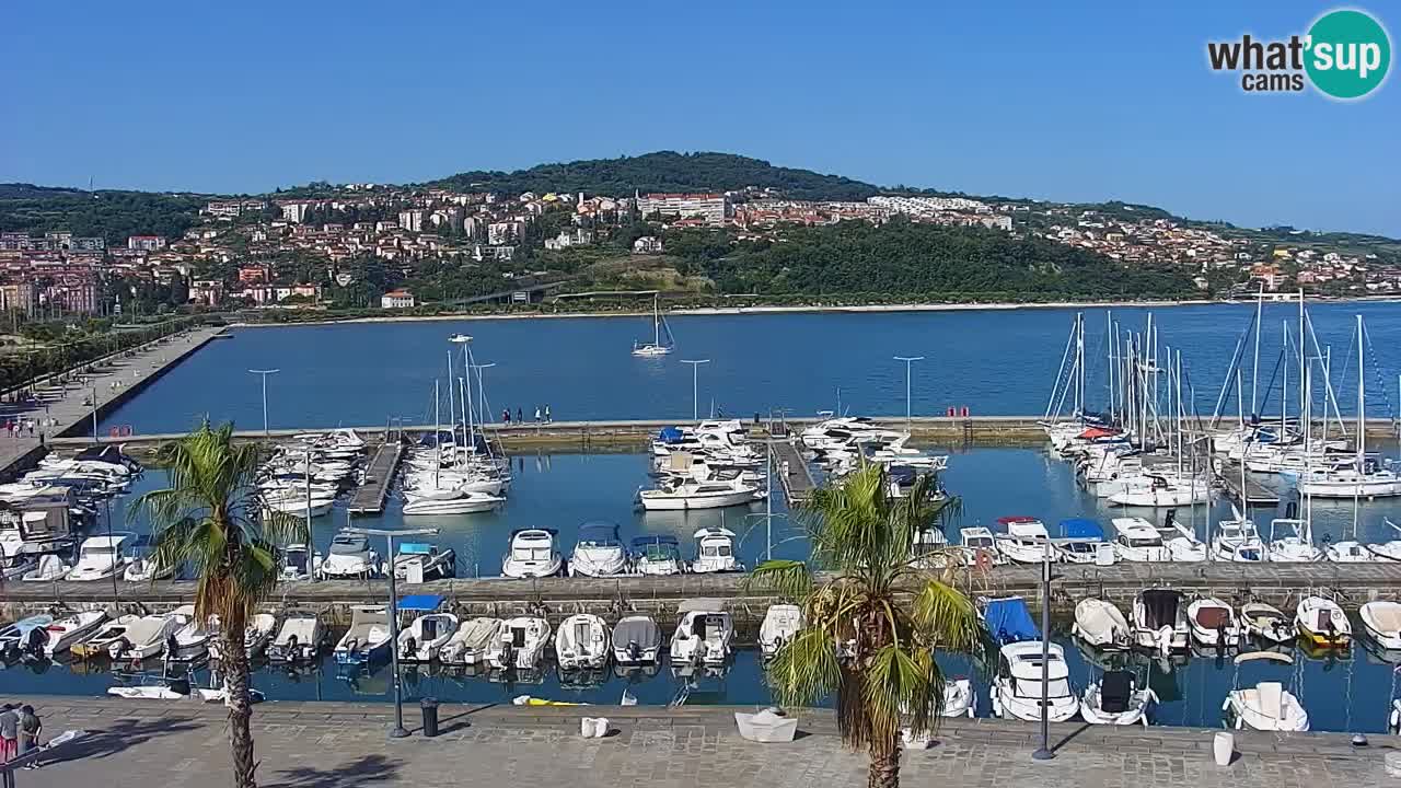 Webcam Koper – Panorama de la marina et de la promenade depuis le Grand Hotel Koper