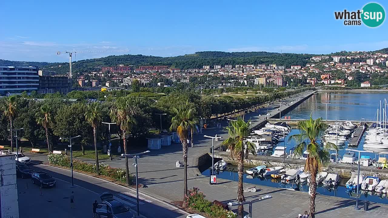 Webcam Koper – Panorama of the marina and promenade from the Grand Hotel Koper