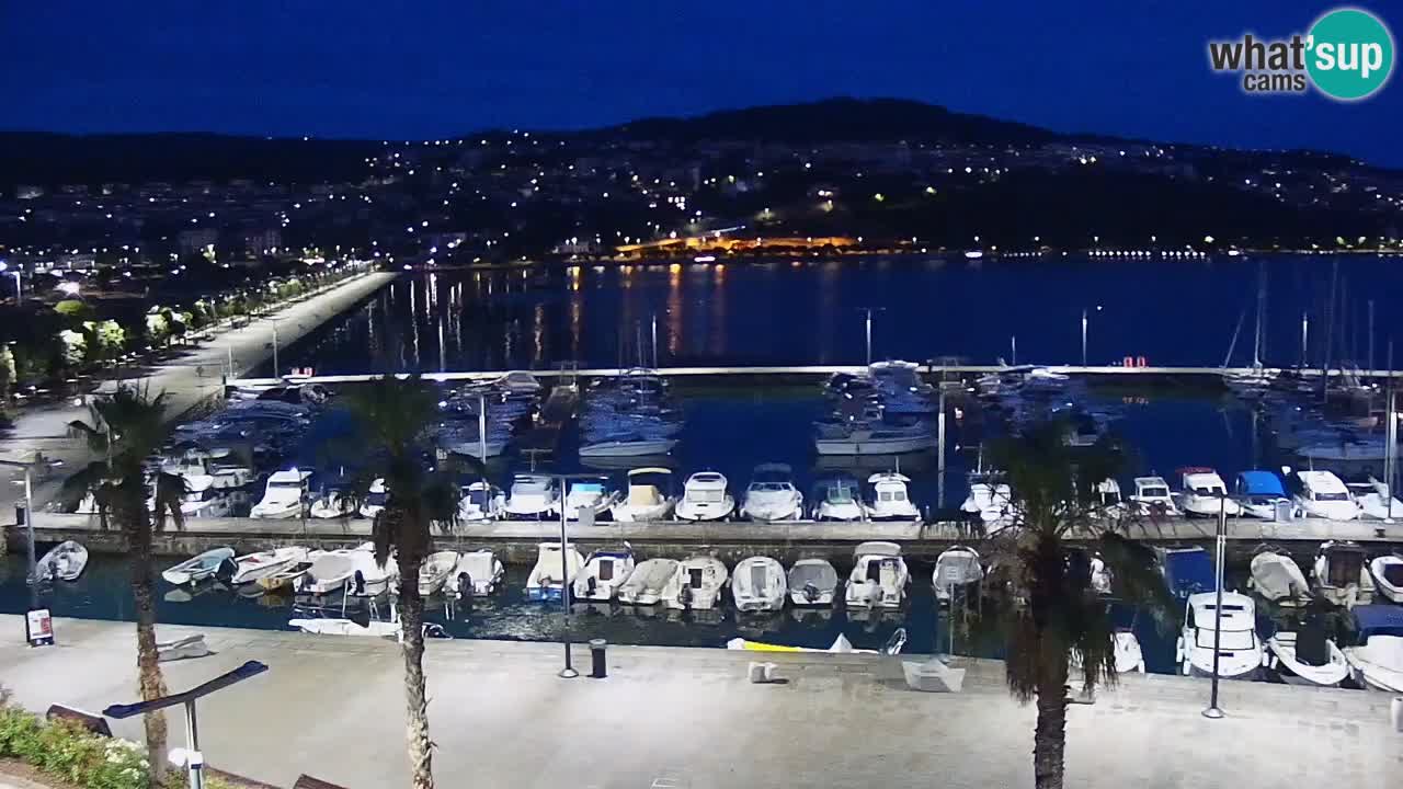 Webcam Koper – Panorama of the marina and promenade from the Grand Hotel Koper