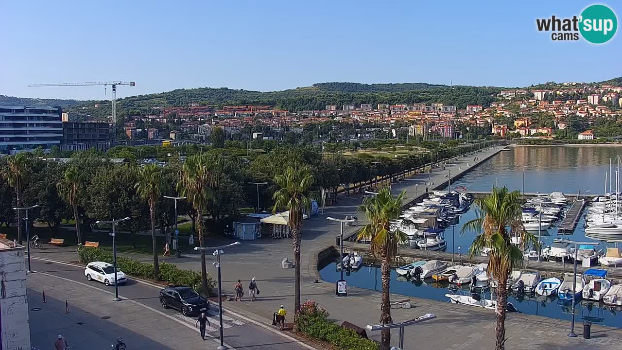 Webcam Koper – Panorama de la marina et de la promenade depuis le Grand Hotel Koper