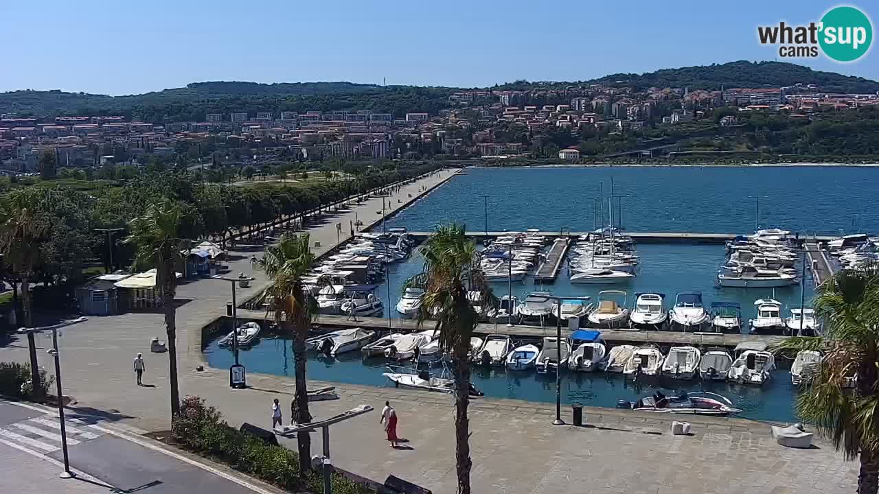 Webcam Koper – Panorama de la marina et de la promenade depuis le Grand Hotel Koper