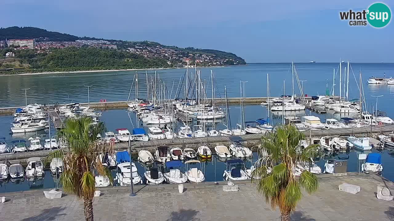 Camera en vivo Koper – puerto deportivo y paseo marítimo desde el Hotel Grand Koper