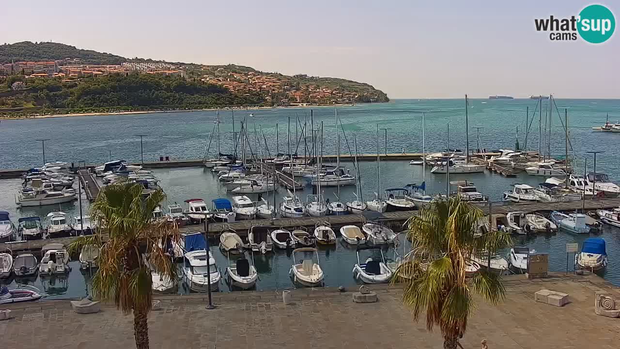 Webcam Koper – Panorama de la marina et de la promenade depuis le Grand Hotel Koper