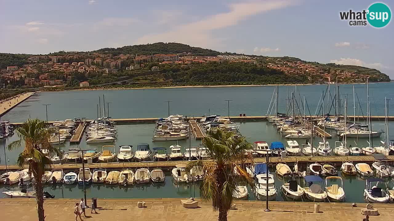 Webcam Koper – Panorama of the marina and promenade from the Grand Hotel Koper